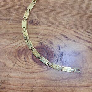 Vintage Womens 18kt Gold Linked Bracelet 7"